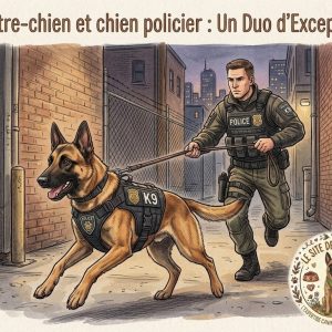un chien policier en intervention