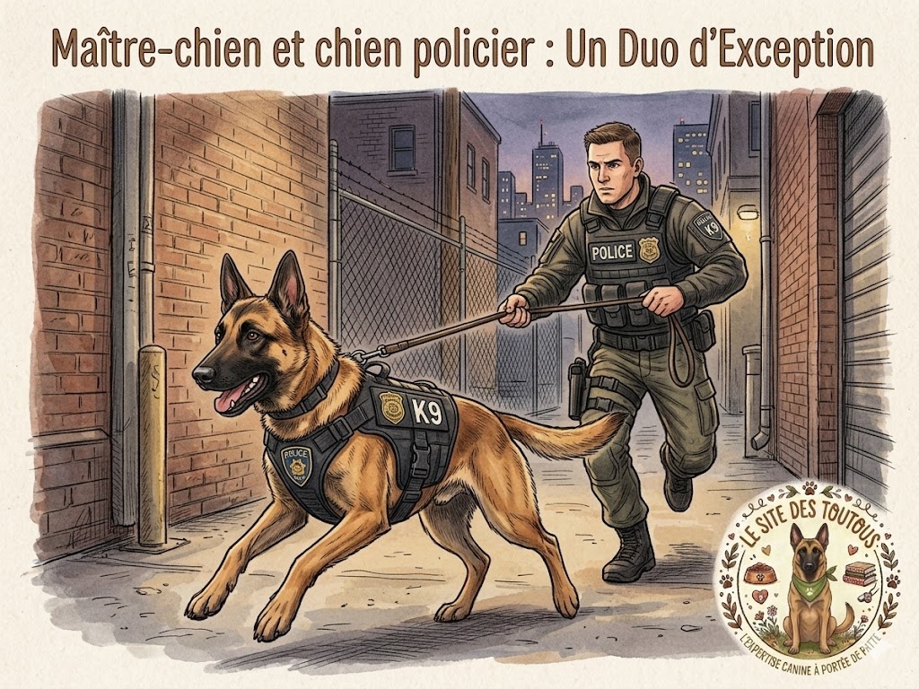 un chien policier en intervention
