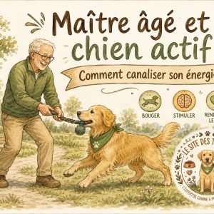 chien actif et maître âgé
