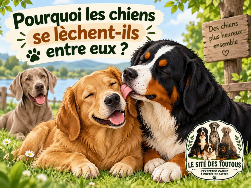 un chien qui lèche un congénère