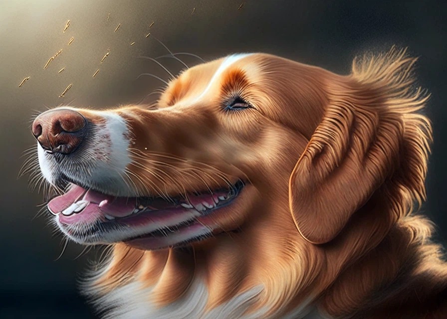 chien qui montre sa langue