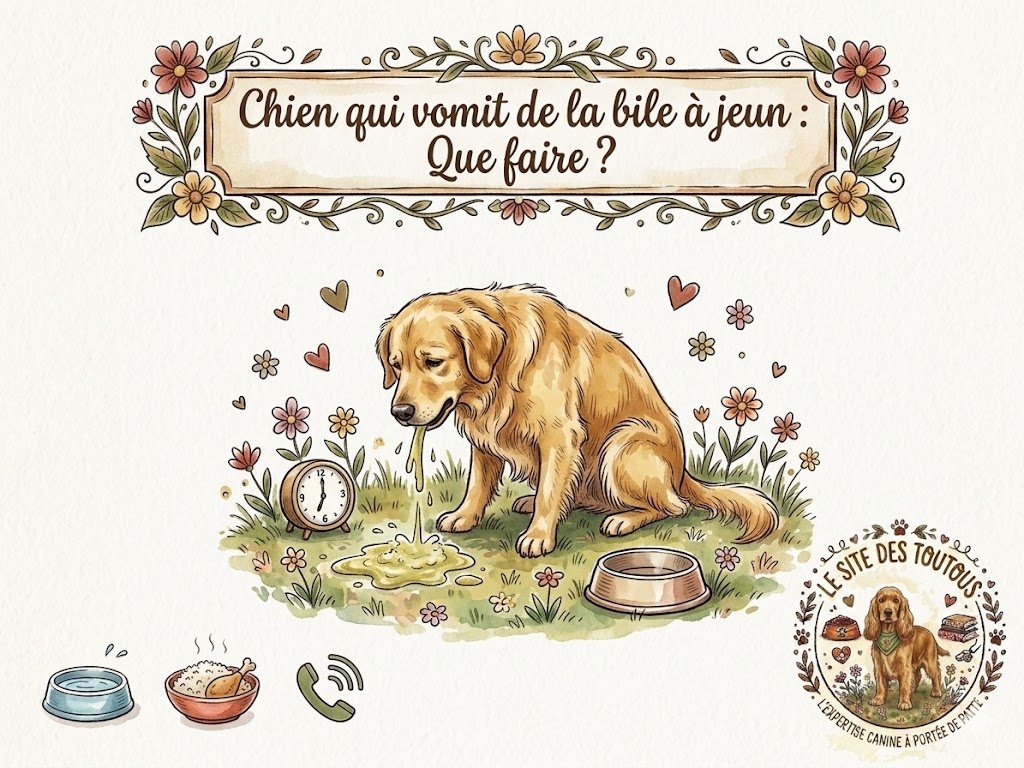 chien qui vomit de la bile