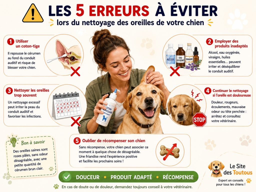 erreurs nettoyage oreilles chien