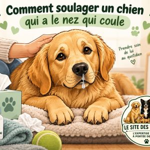 un chien qui a le nez qui coule