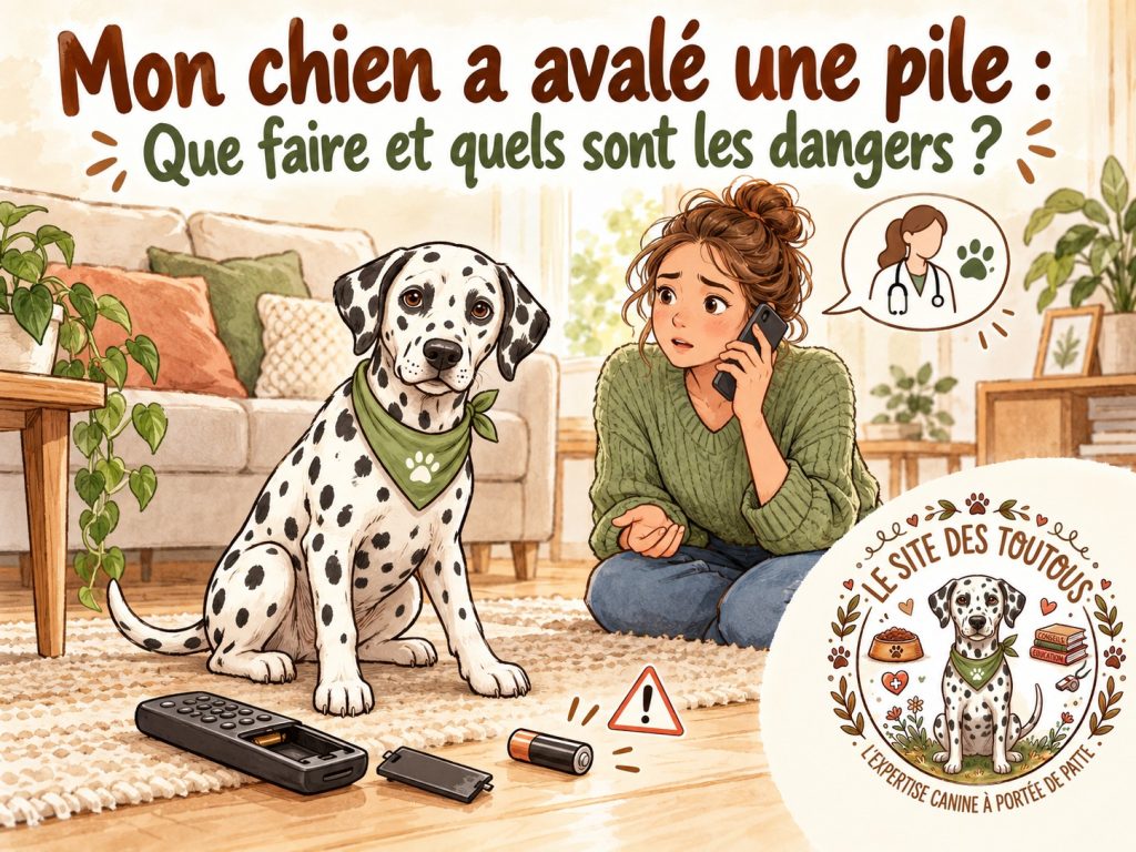 chien avaler pile