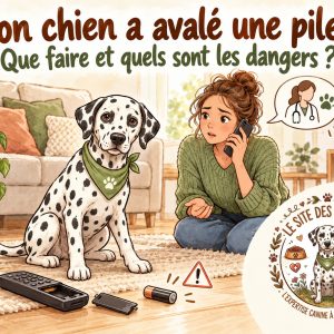 chien avaler pile