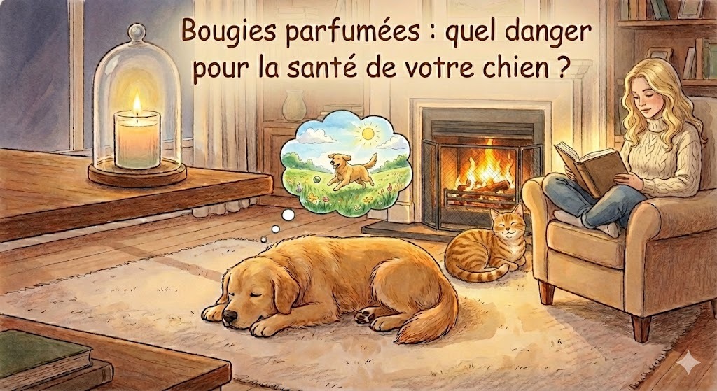 un chien endormi devant une cheminée