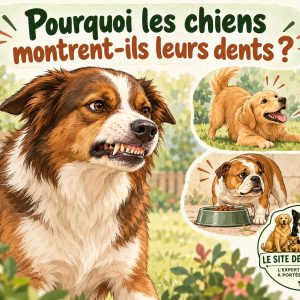 chiens montrent dents