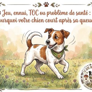 un jeune chien qui joue à attraper sa queue