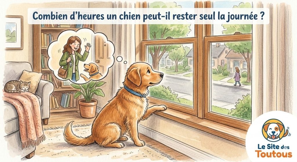 un chien seul qui attend le retour de sa maîtresse en regardant par la fenêtre