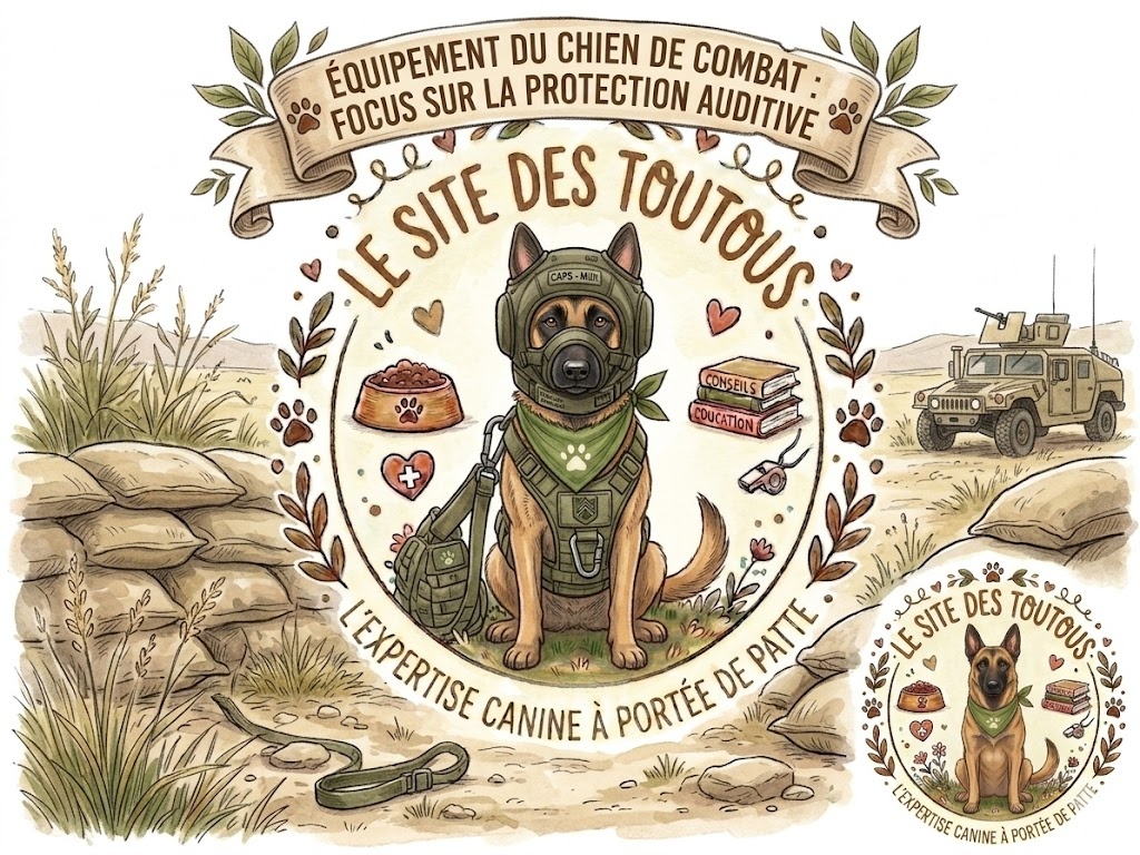 un chien avec une protection CAPS