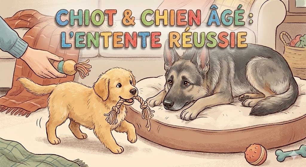 entente chiot et chien âgé