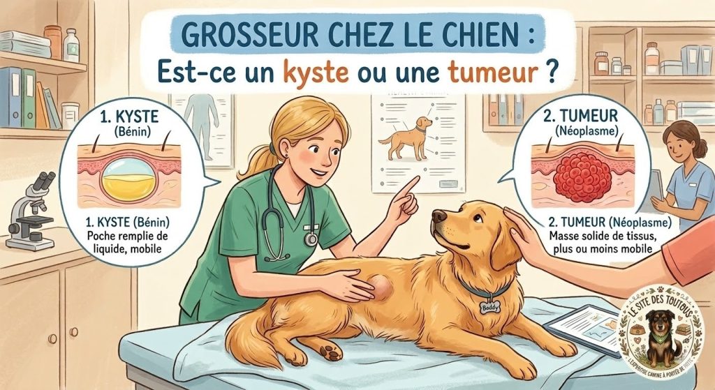 kyste ou tumeur sur la peau d'un chien
