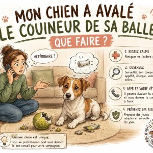 que faire si un chien avale le couineur de sa balle