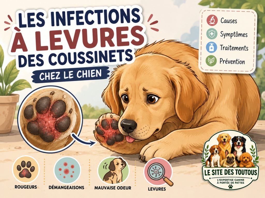 infections à levures coussinets chien