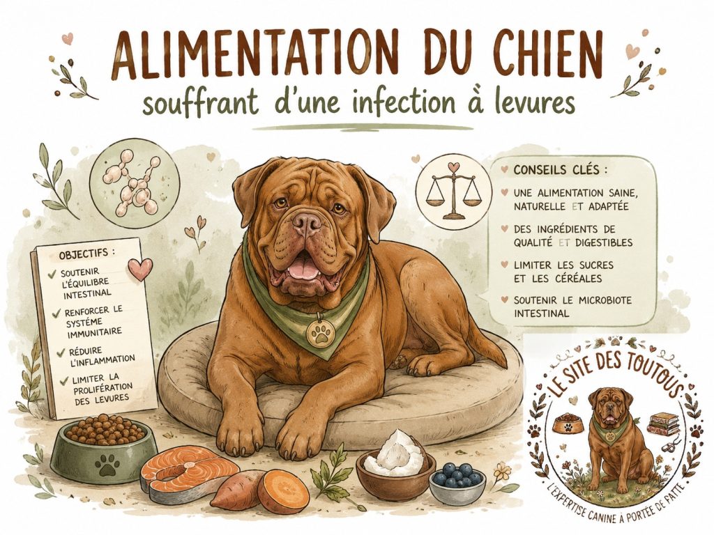 alimentation du chien souffrant d'une infection à levures