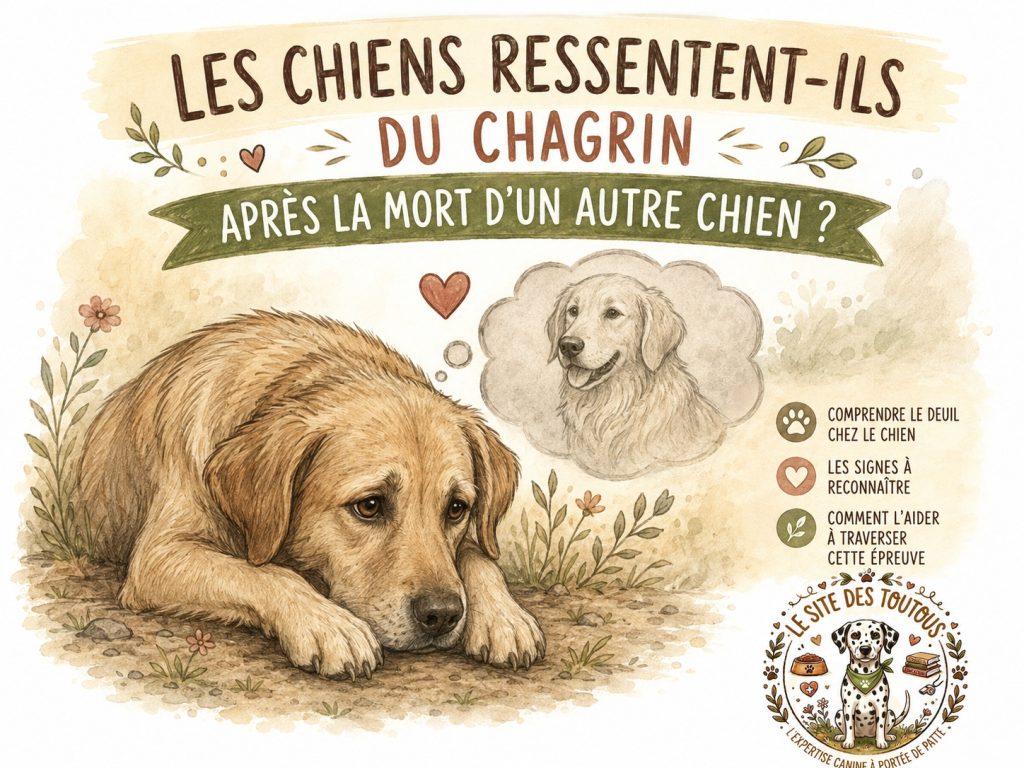 chagrin d'un chien après la mort d'un autre chien