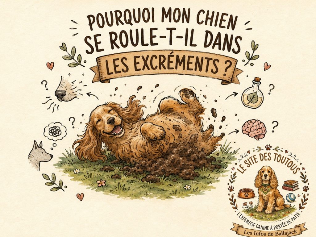 chien qui se roule dans des excréments