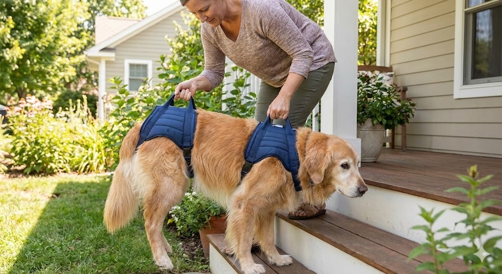 un harnais de soutien pour porter un chien