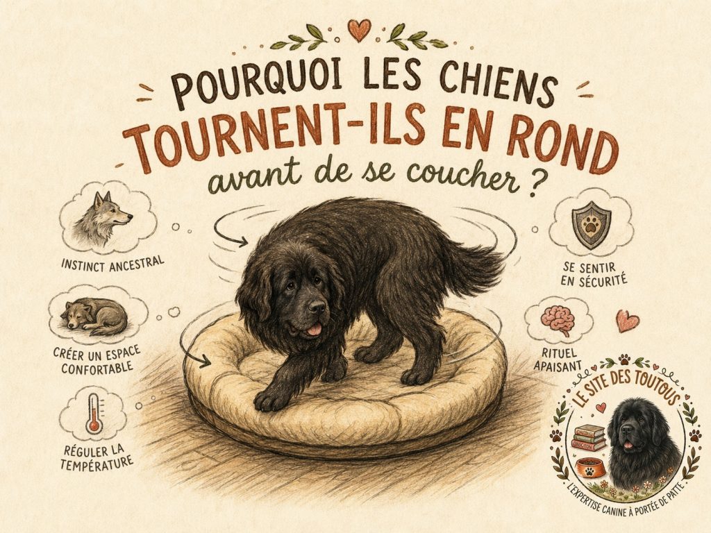 chien qui tourne en rond avant de se coucher