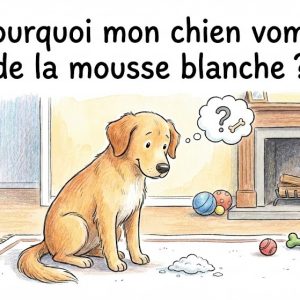 chien qui vomit de la mousse blanche