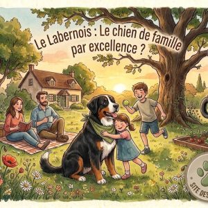un chien Labernois en famille