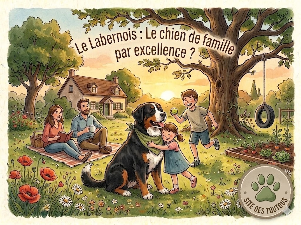 un chien Labernois en famille
