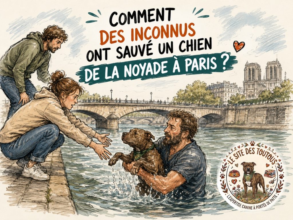 un chien sauvé de la noyade à Paris
