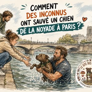 un chien sauvé de la noyade à Paris