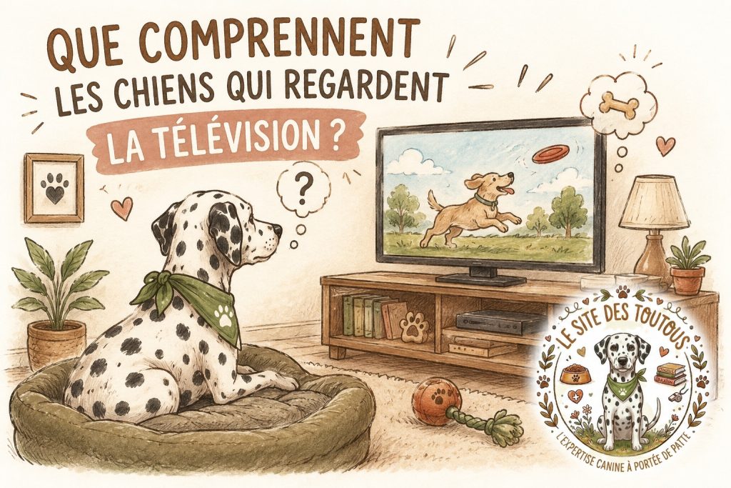 chien qui regarde la télévision