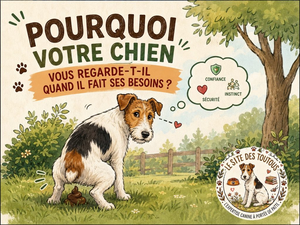 chien qui regarde quand il fait ses besoins