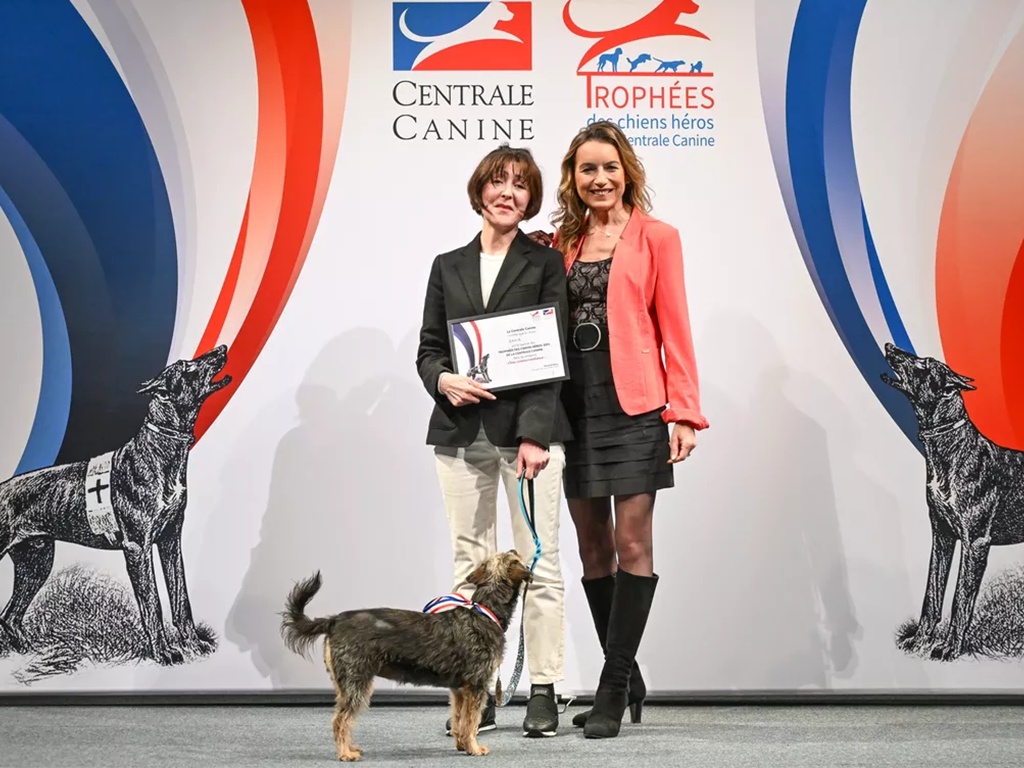 Remise de diplôme pour la chienne Bahia