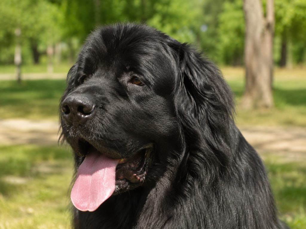 un gros chien noir qui halète