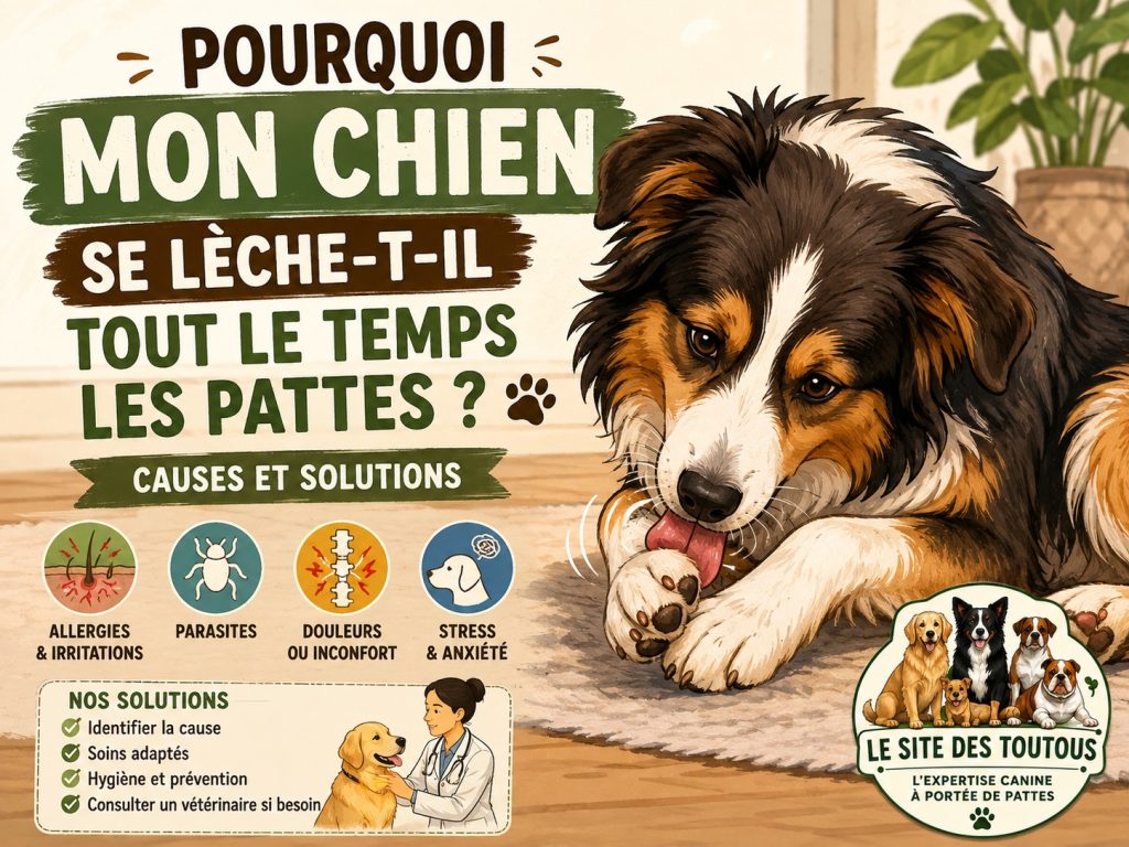 chien léchage pattes