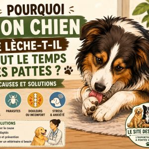 chien léchage pattes